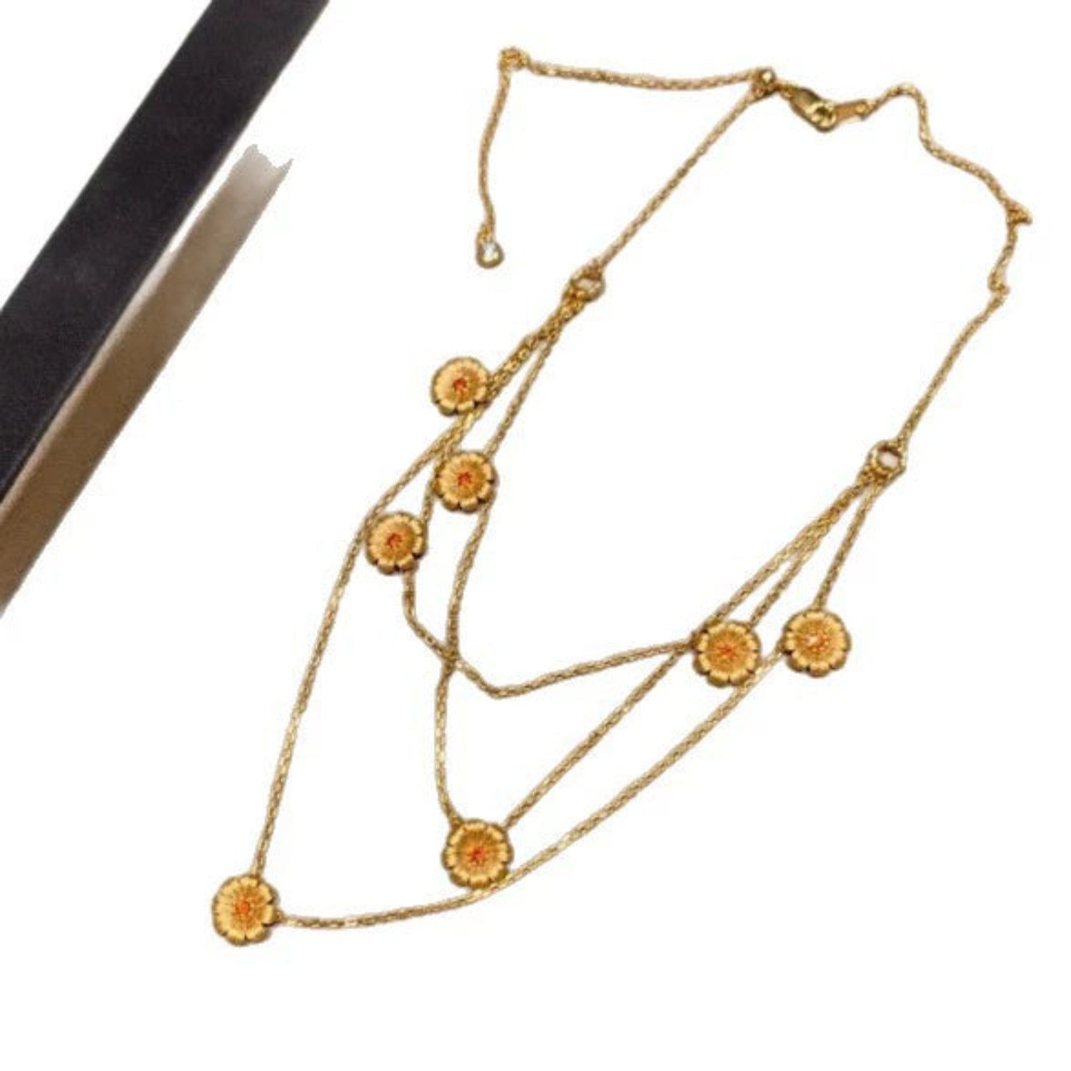 Layered Necklace With Daisy Flower Charm JLTN1697