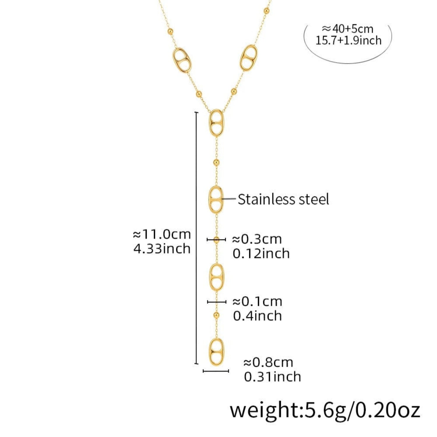 Gold Lariat Necklace JLTN1704