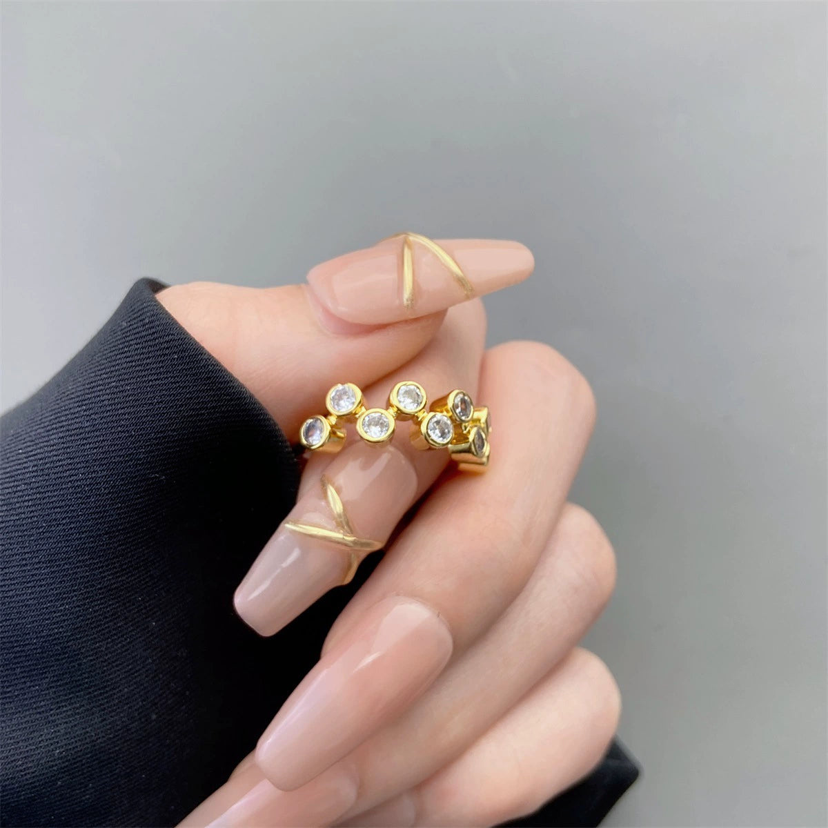 just-lil-things-artificial-Crystal Cluster Adjustable Rings-jltr0168