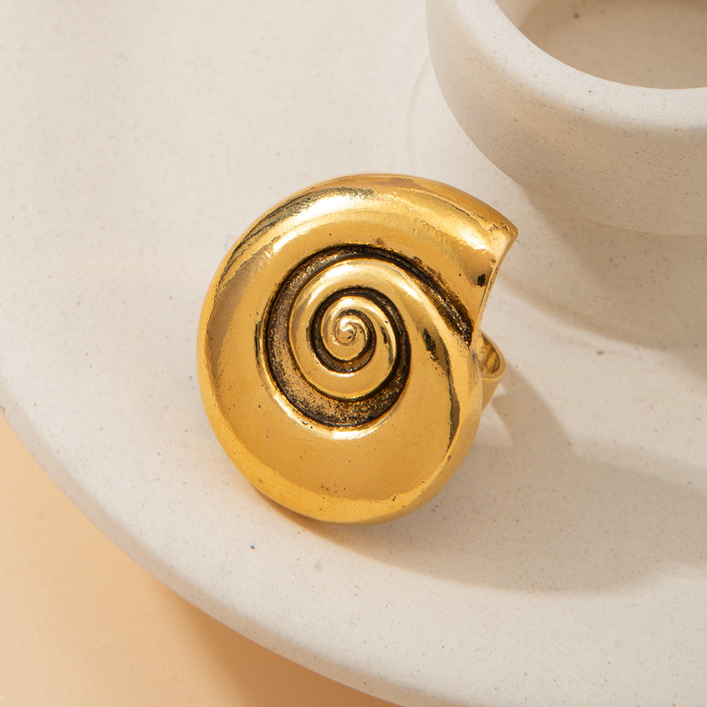 Snail Shell Rings Spiral Snail Shell Gold Rings JLTR0376