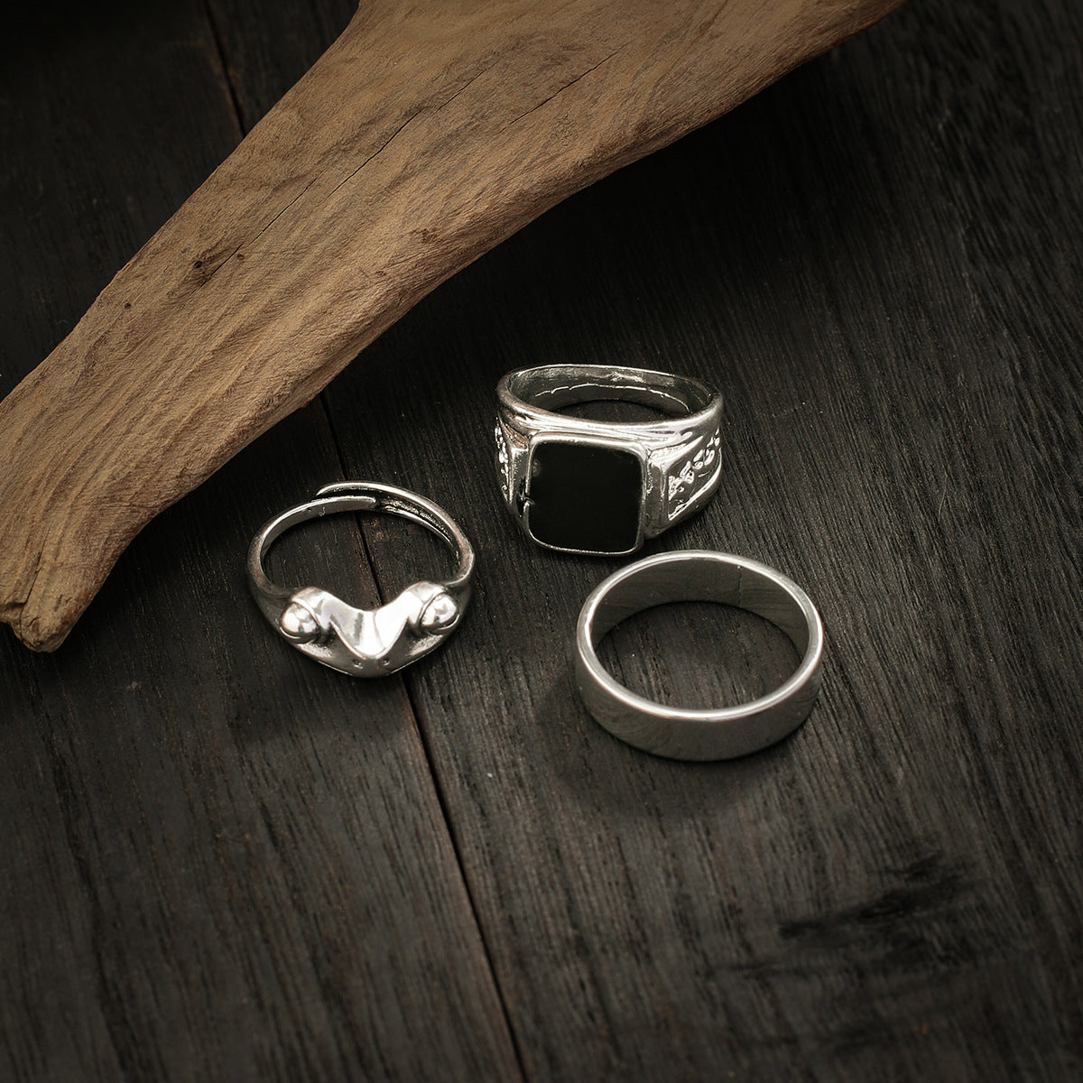 Frog Stacking 3Pcs Set Silver Rings JLTR0397