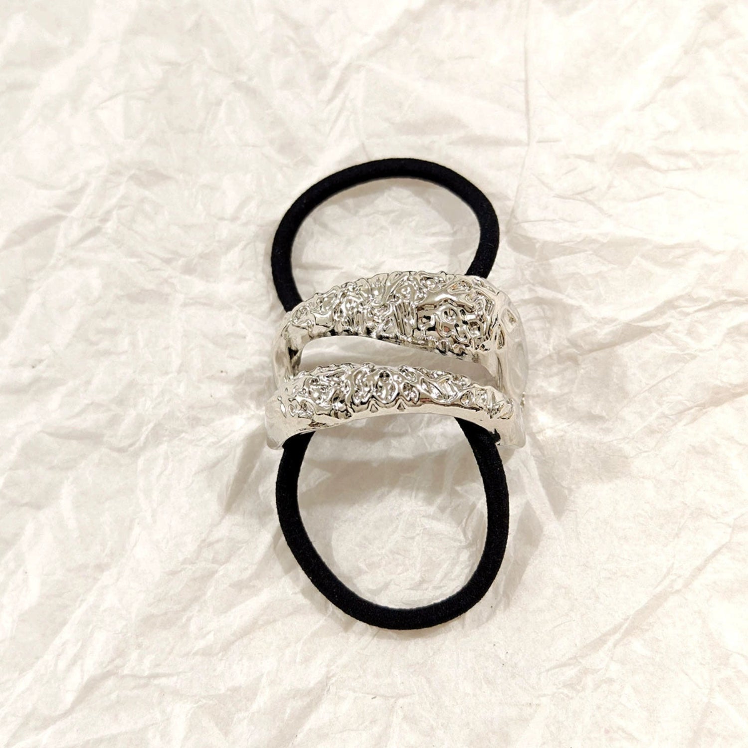 Just Lil Things Molten Silver Textured Hair Tie jlts0561