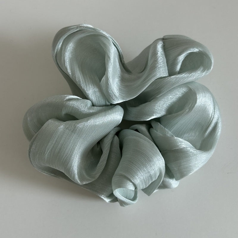 Peach Green Silk Scrunchie JLTS0577