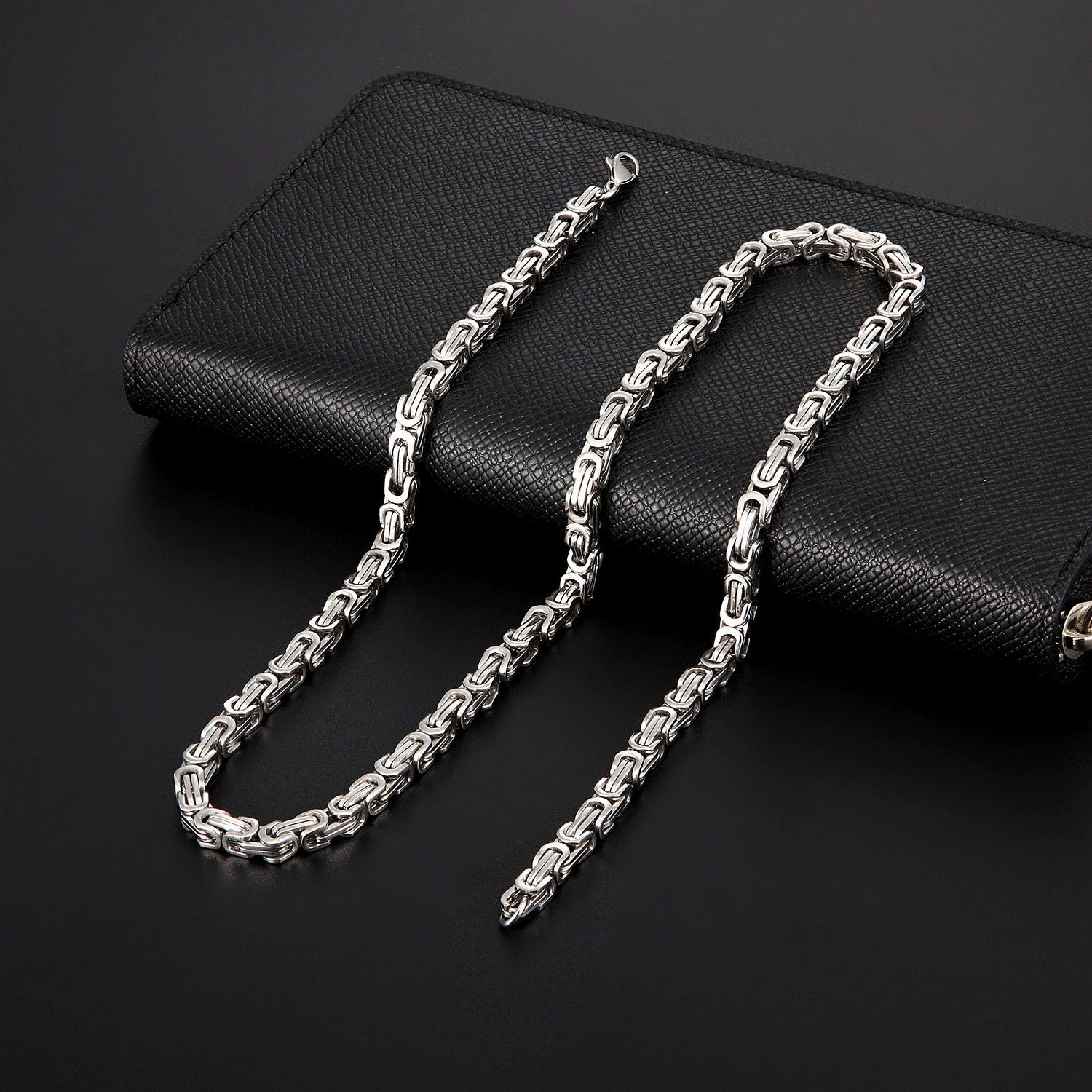 Byzantine titanium steel emperor chain  mn0035