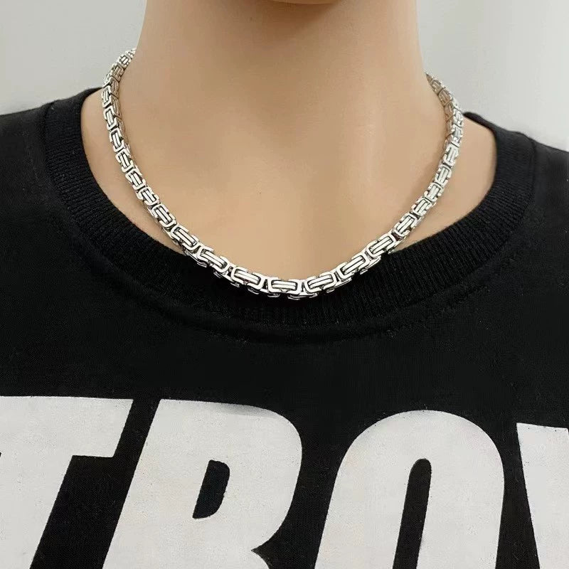 Byzantine titanium steel emperor chain  mn0035