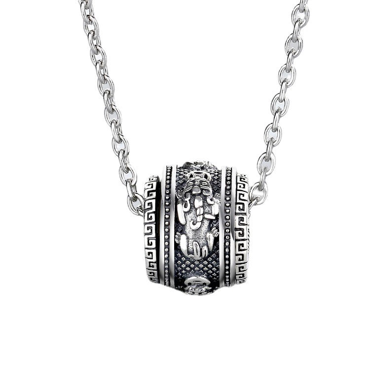 clavicle chain rotating beads old rope pendant mn0039