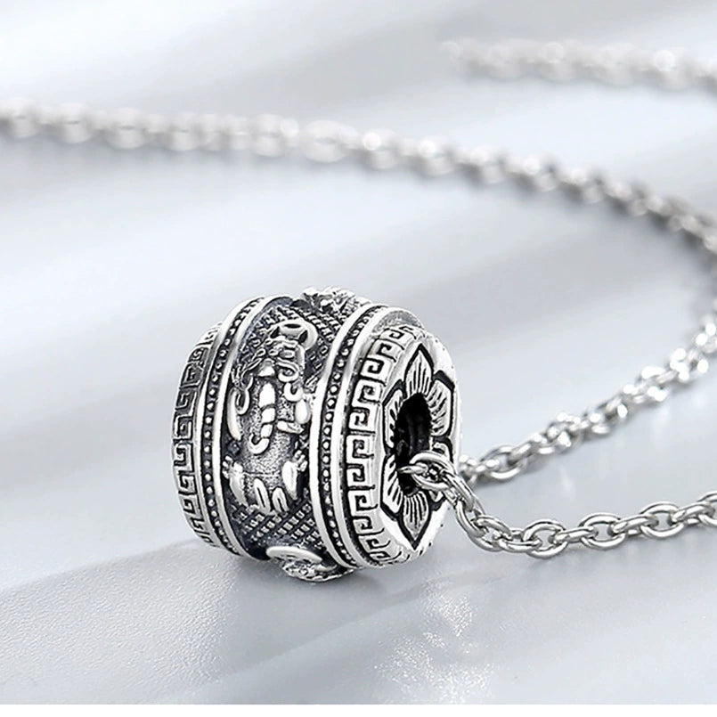clavicle chain rotating beads old rope pendant mn0039