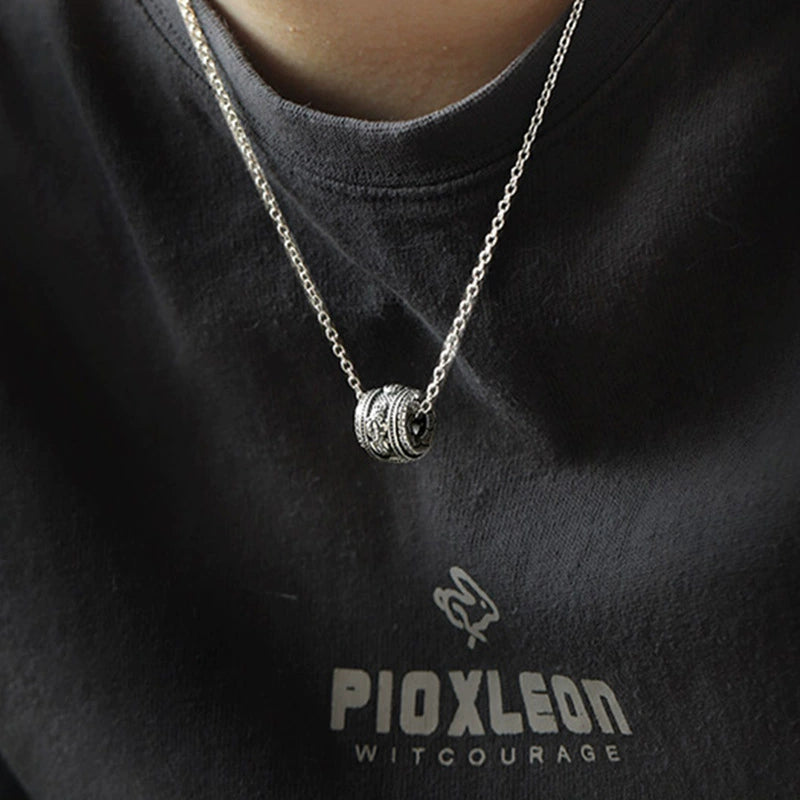 clavicle chain rotating beads old rope pendant mn0039