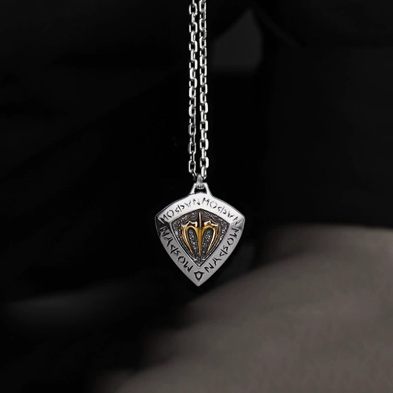 trident shield titanium steel pendant mn0043