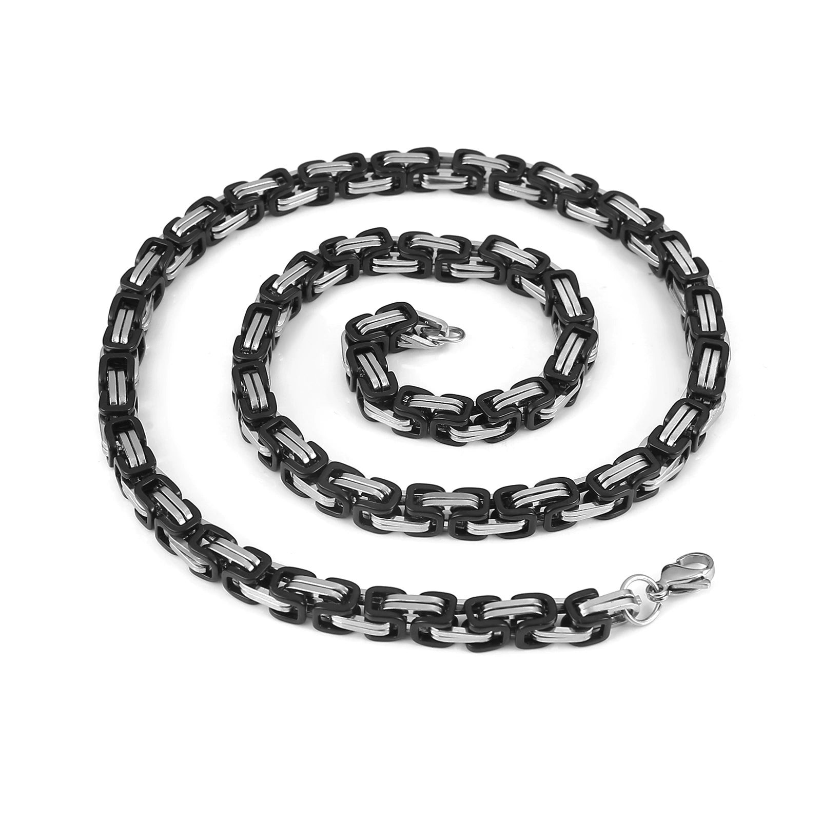 Just Lil Things Men's Two-Tone Byzantine Link Chain Necklace mn0060