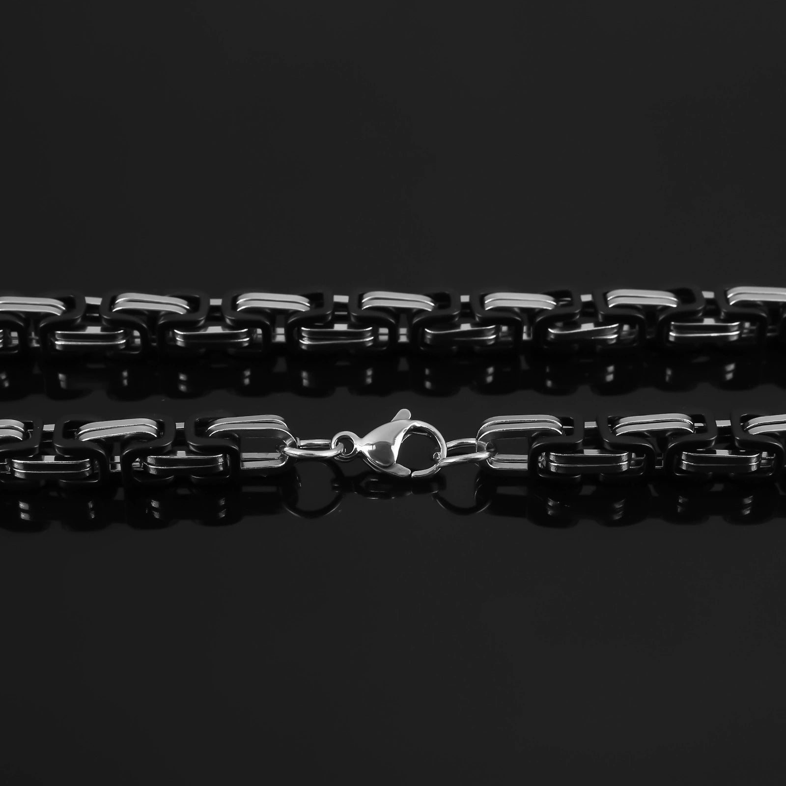 Just Lil Things Men's Two-Tone Byzantine Link Chain Necklace mn0060
