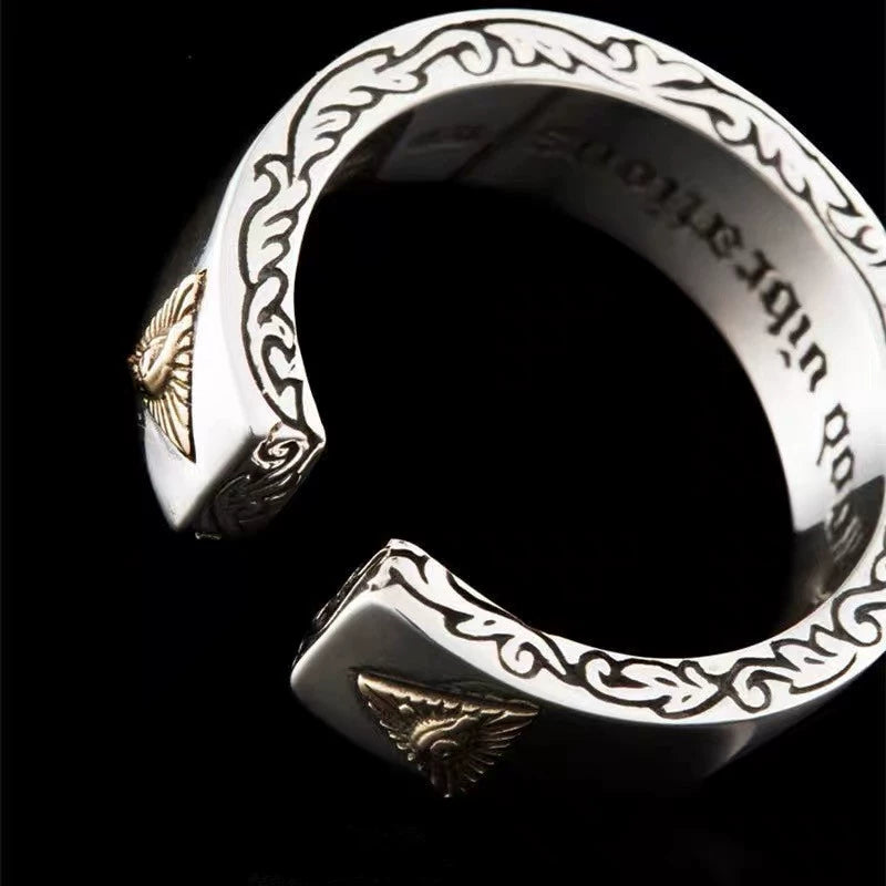 Retro Gothic Letter Open Ring Adjustable Ring mr0007