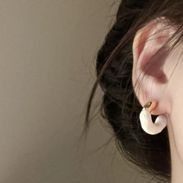 Just Lil Things  White Pin Earrings jlt11499