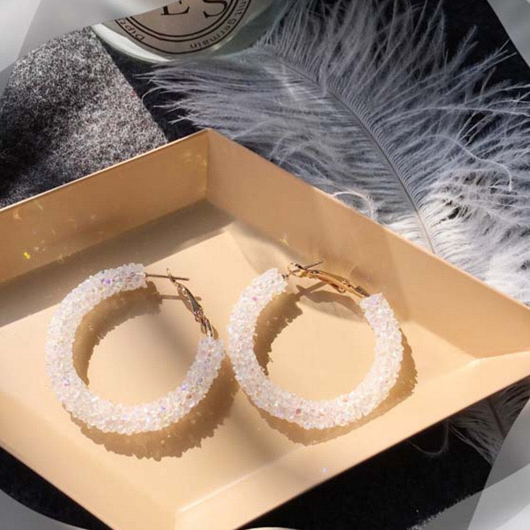 just-lil-things-white snowy cystal-hoop earring-jlt10580