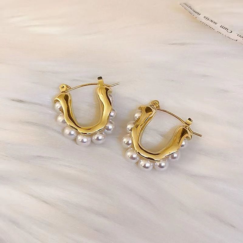 Just Lil Things  White Pin Earrings jlt11261