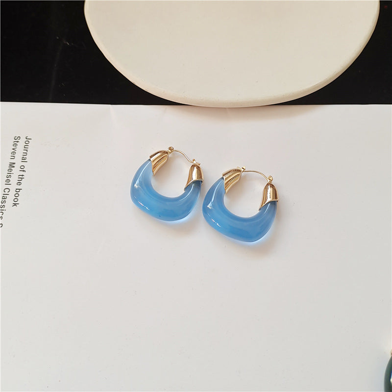 Just Lil Things  Blue Hoop Earrings jlt11278