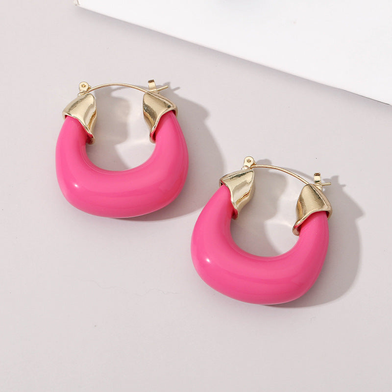 Just Lil Things  Pink Hoop Earrings jlt11286