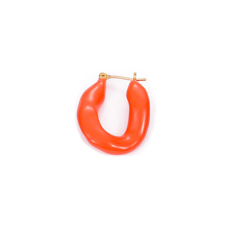 Just Lil Things  Orange Hoop Earrings jlt11291
