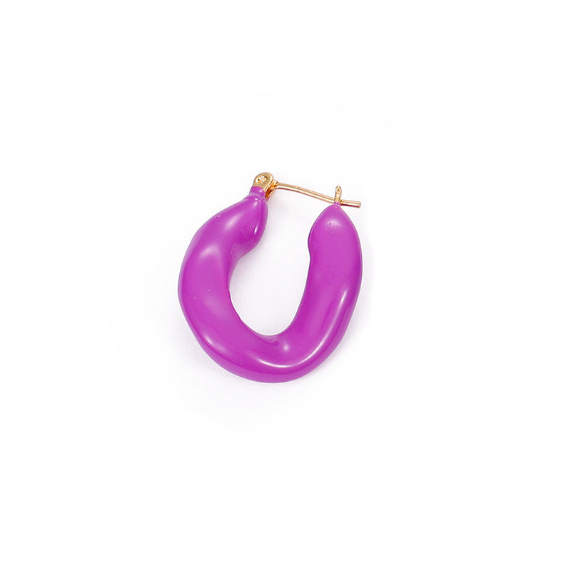 Just Lil Things  Purple Hoop Earrings jlt11293