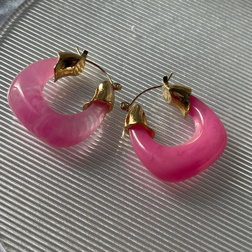 Just Lil Things  Pink  Hoop Earrings  JLT11341