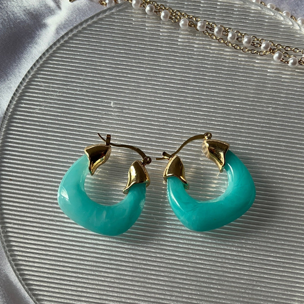 Just Lil Things  Blue  Hoop Earrings  JLT11342