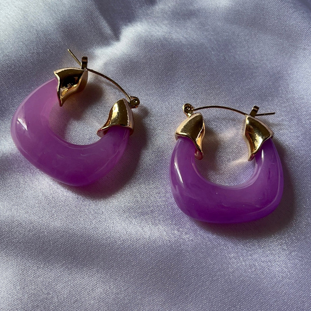 Just Lil Things  Purpel  Hoop Earrings  JLT11345