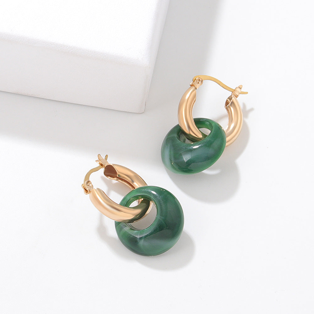 Just lil things Green Hoop  Earrings  jlt11372