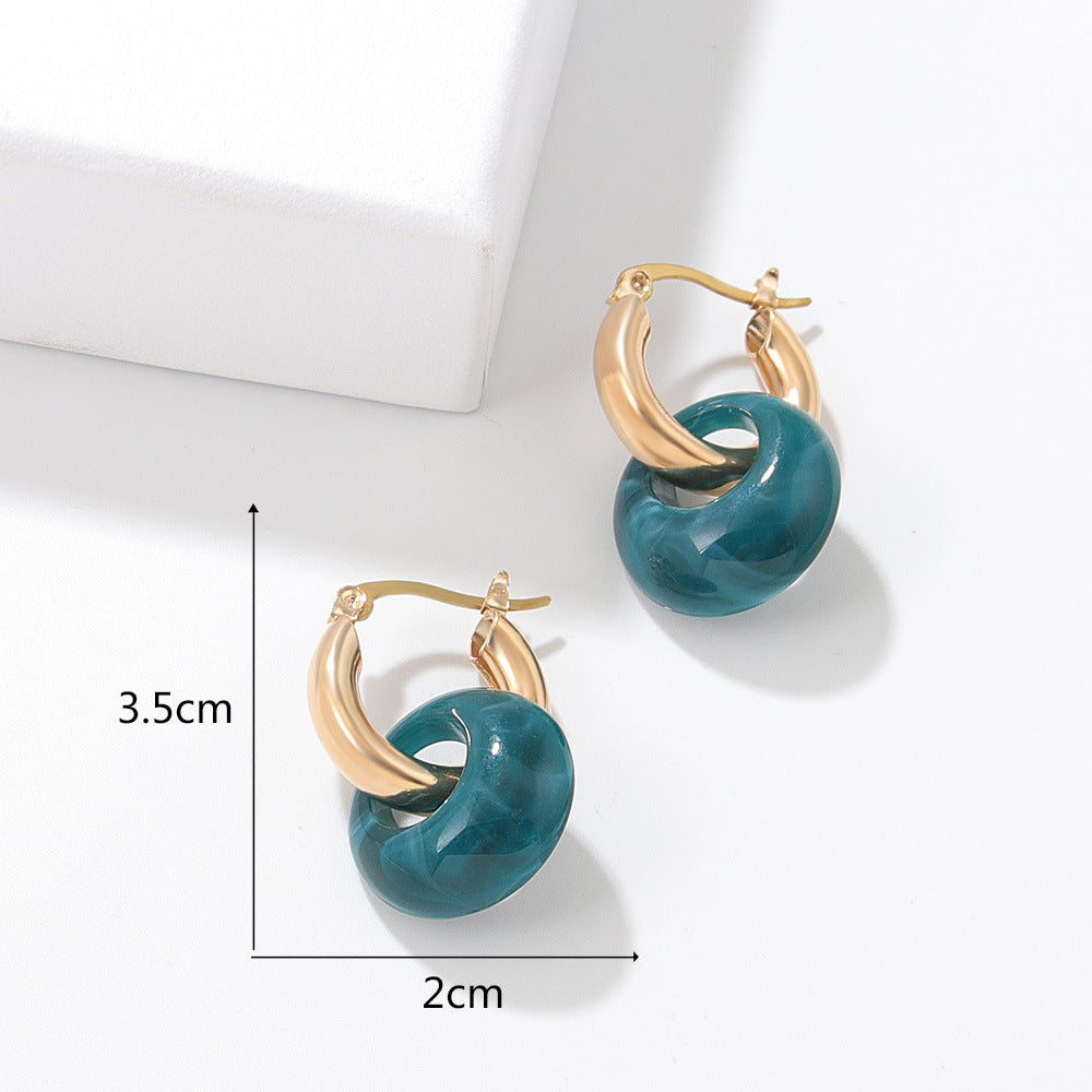 Just lil things Blue Hoop  Earrings  jlt11375