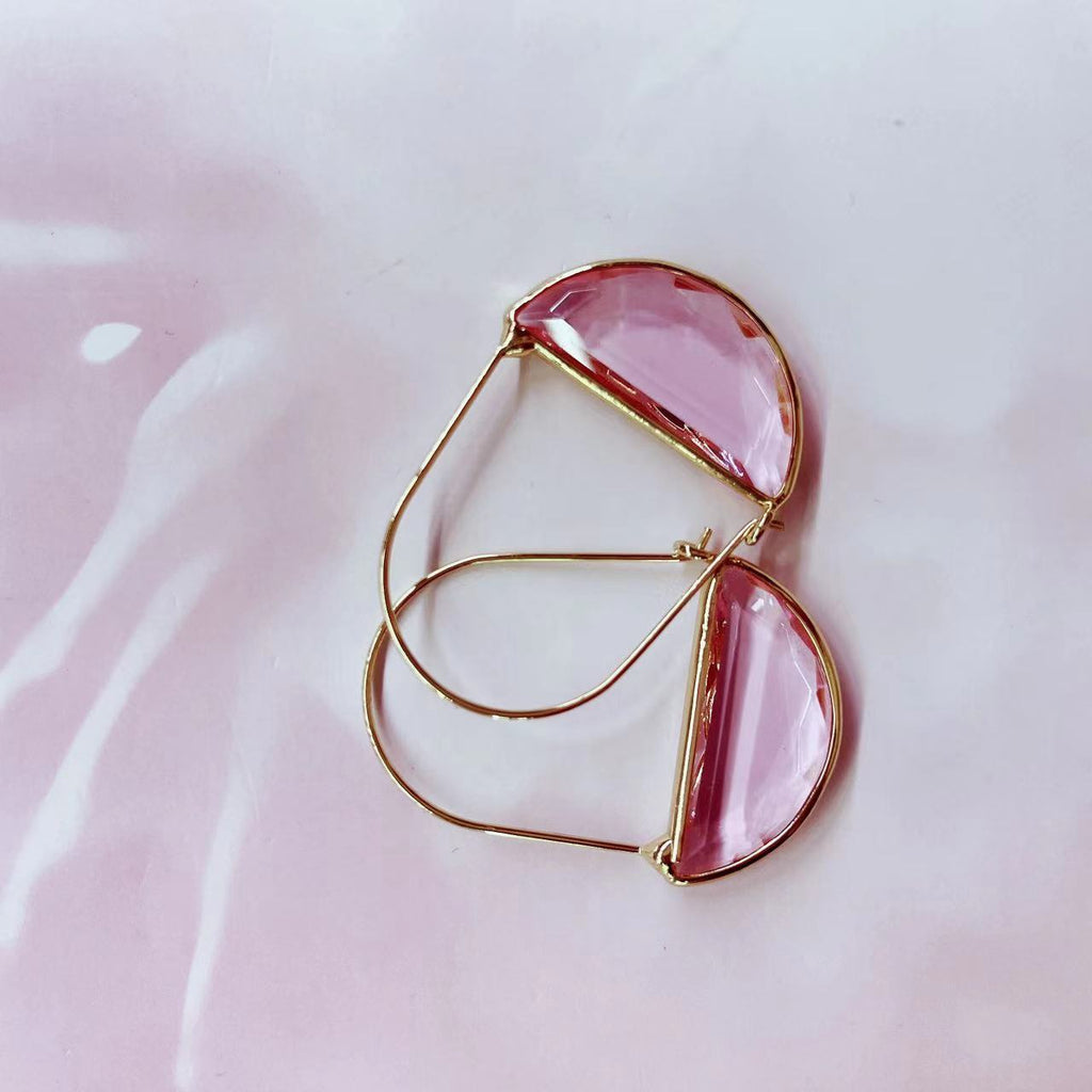 Just Lil Things Pink Hoop Earrings jlt11612