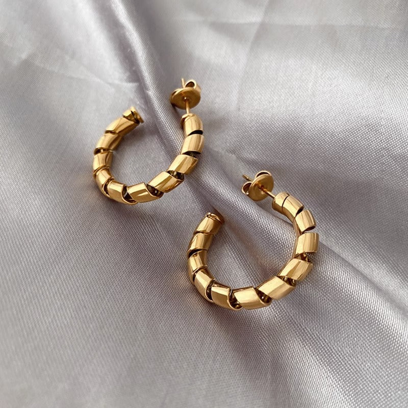 Chunky Gold-Color Hoop Earrings jlt11702