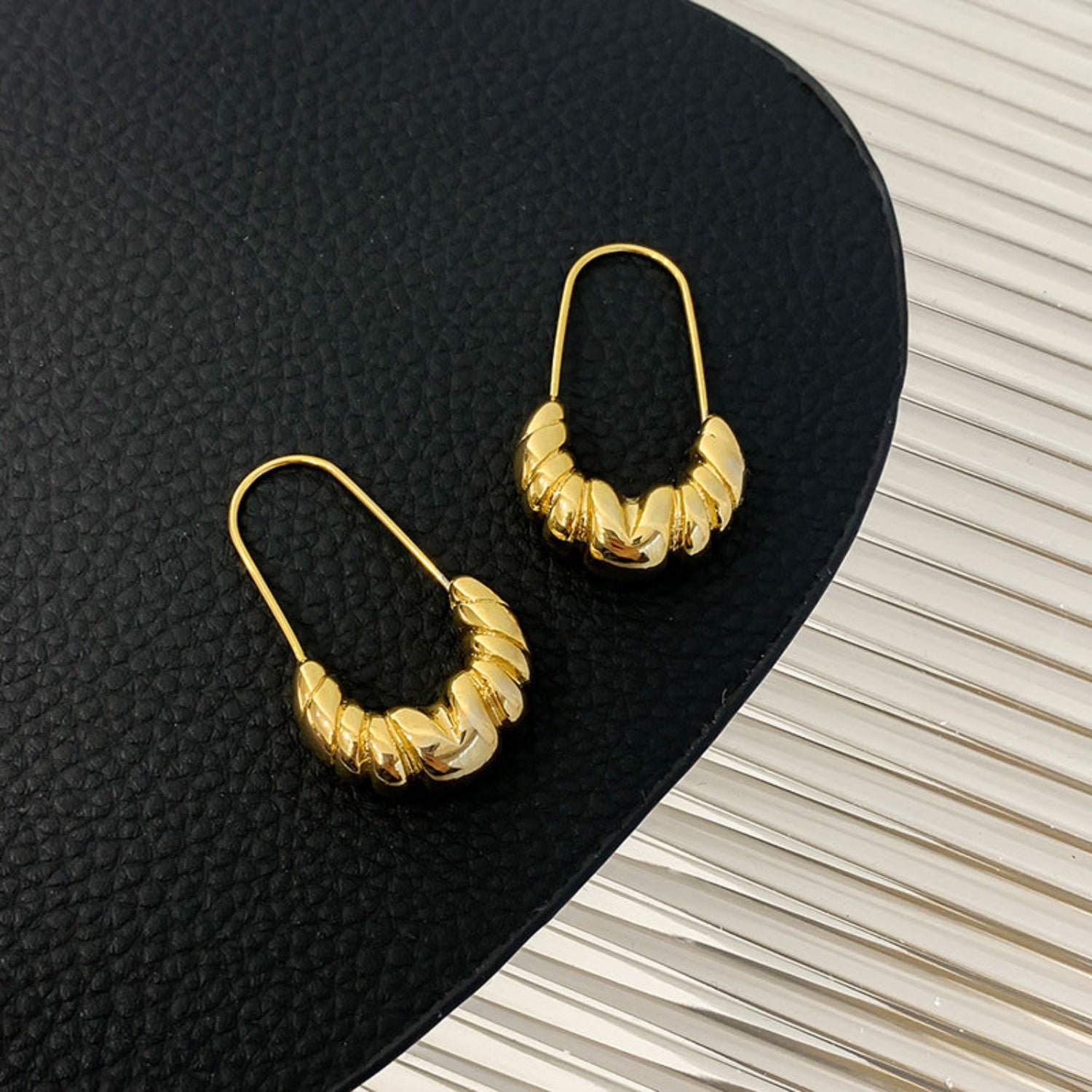 Textured Loop Hoop Earrings jlt11781