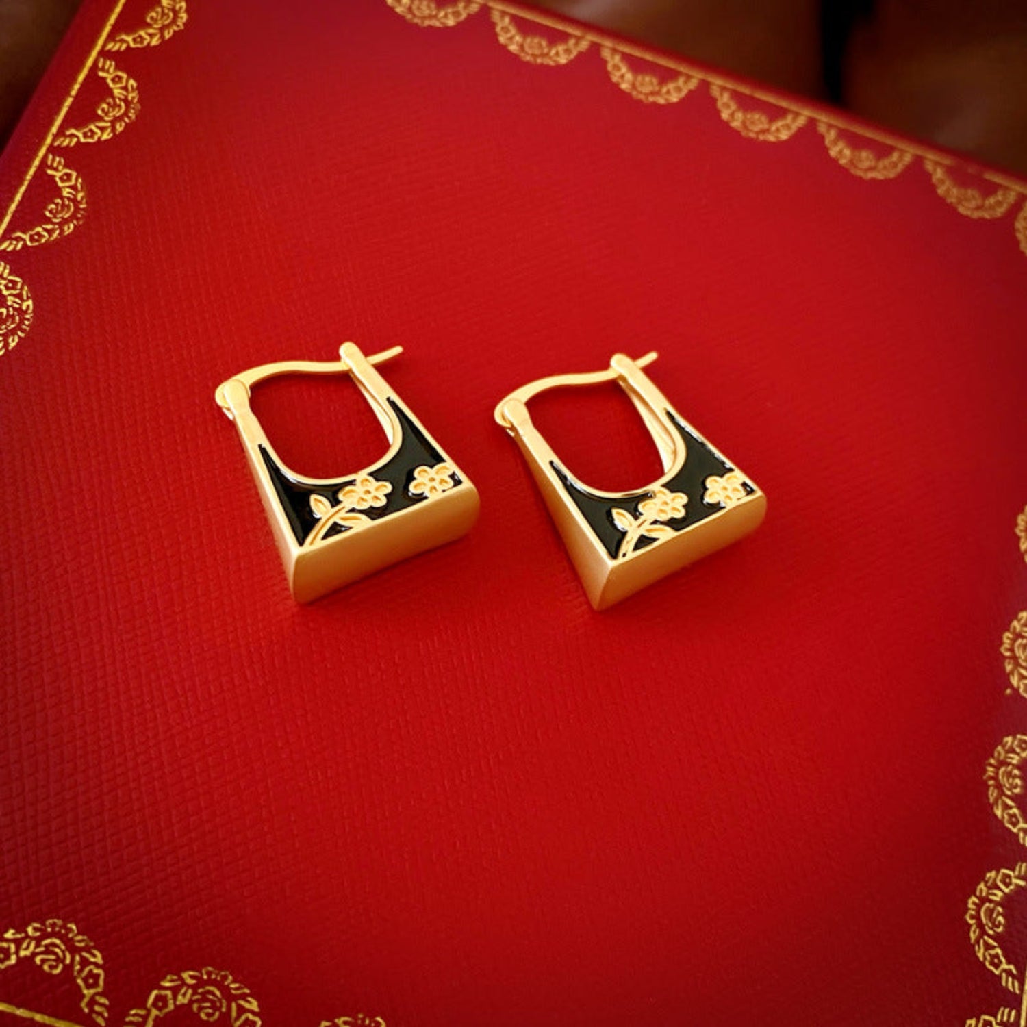 Just Lil Things Gold Hoop Smooth Enamel Earrings jlt11886