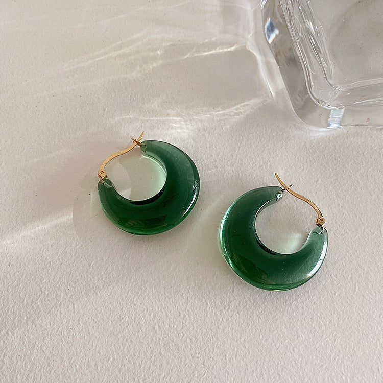 Just Lil Things Green  Hoop Earrings jlt11919