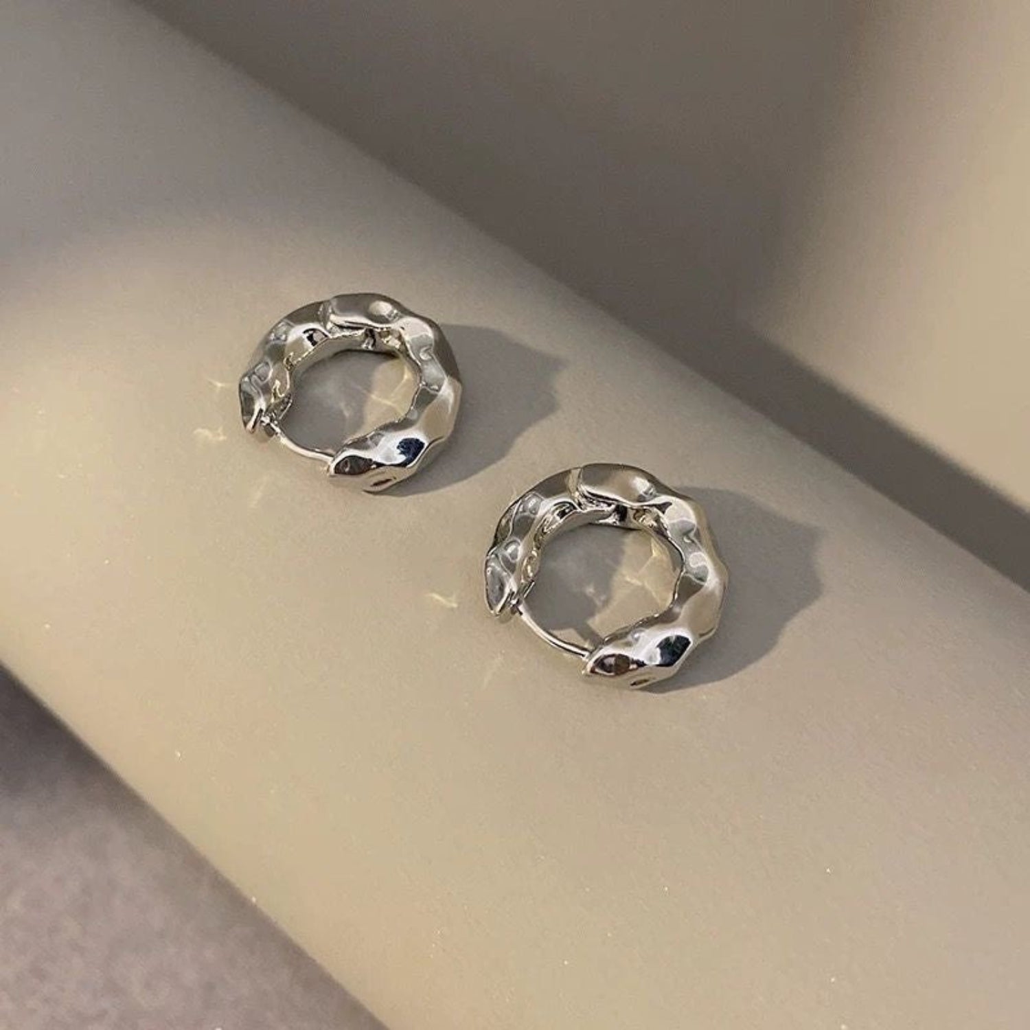 Just Lil Things Silver  Hoop Earrings jlt11973