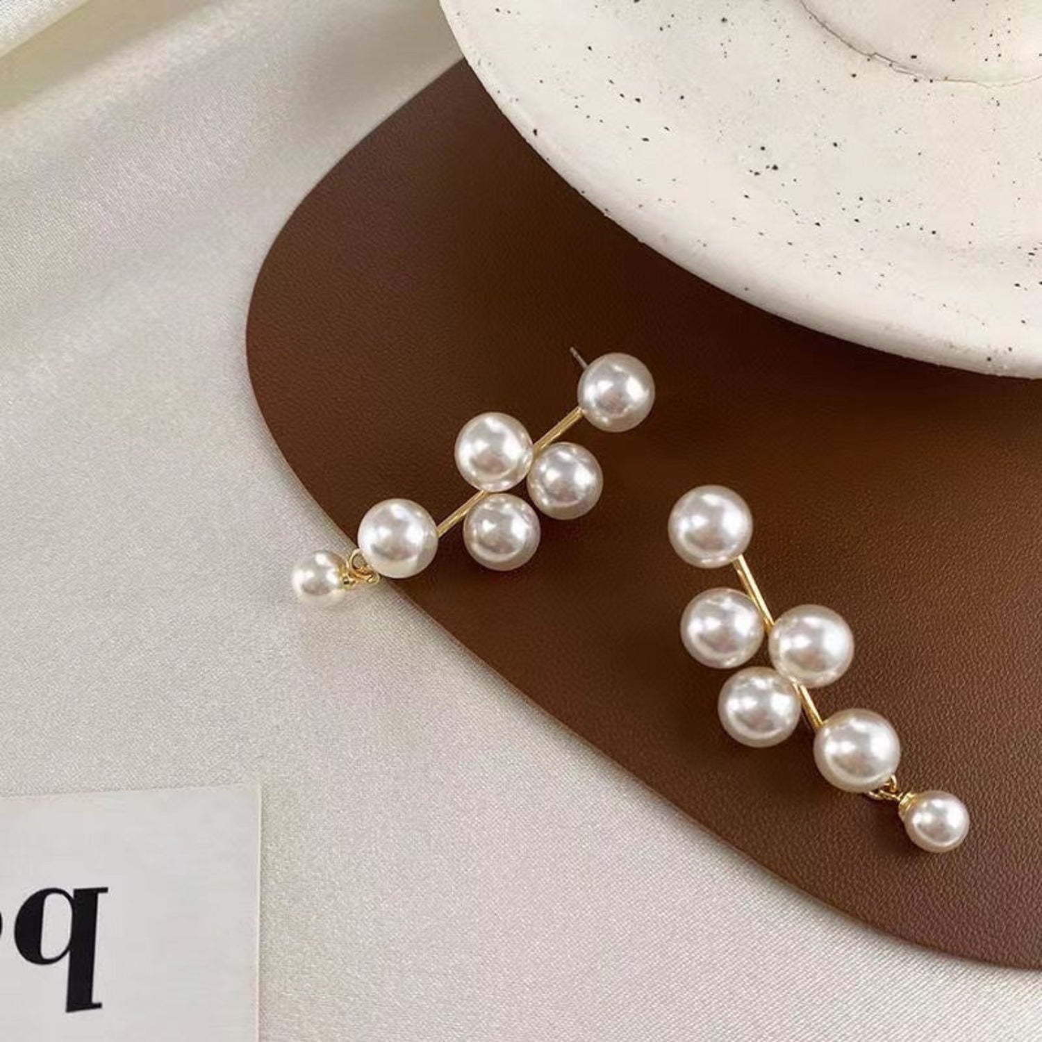 Just Lil Things - Stylish Stack of pearls - Pin Earrings jlt12103