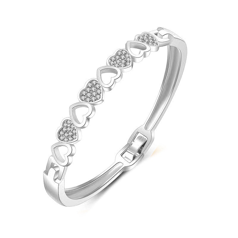 just-lil-things-artificial-Sparkling Heart Cascade Bracelet – Silver Tone Elegance-jltb0289