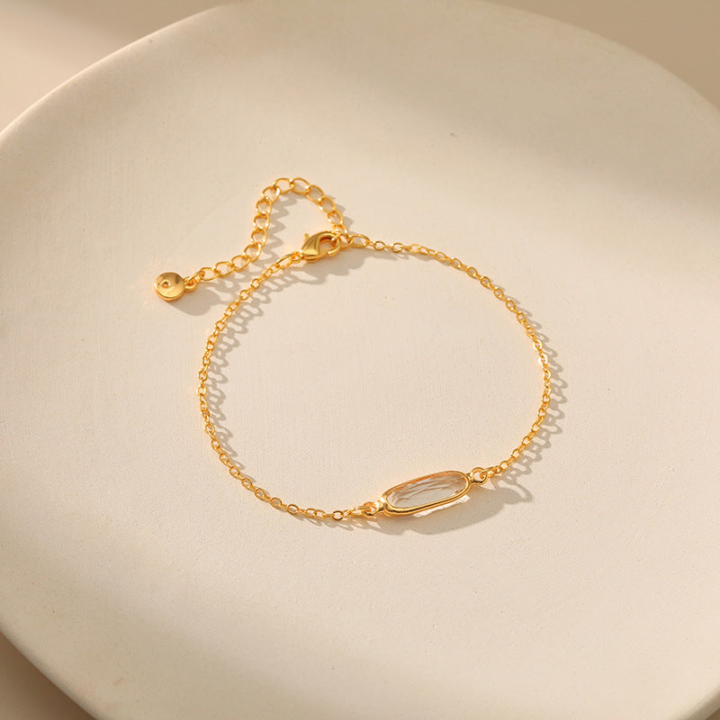 just-lil-things-artificial-Minimal Elegance Bracelet with Single Clear Crystal-jltb0361