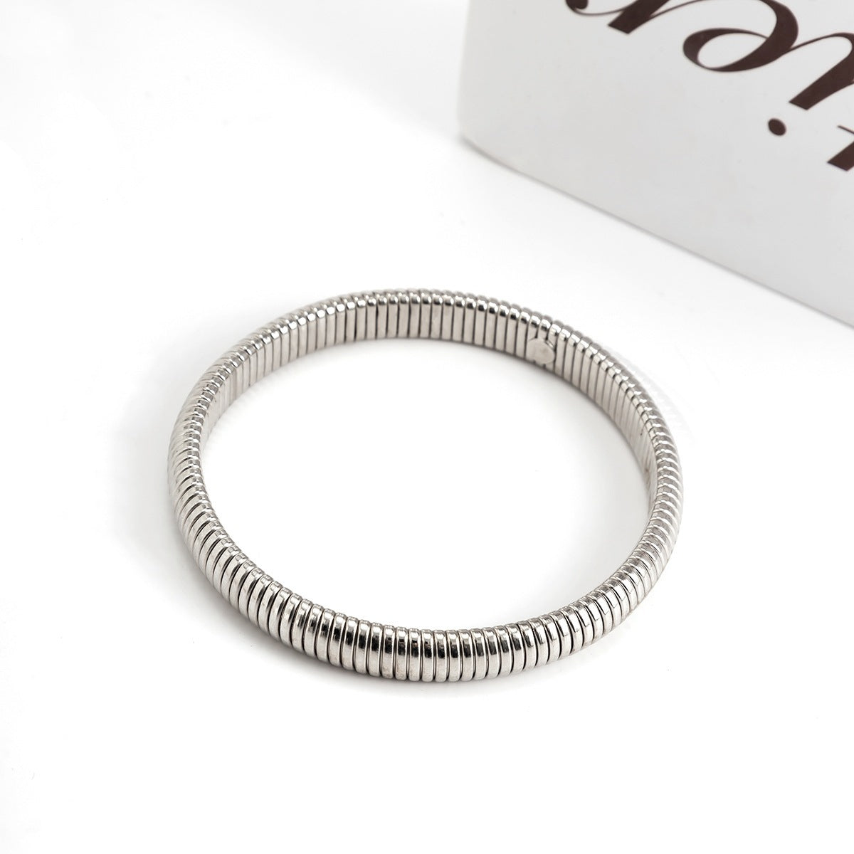 Just Classic Silver Coil Design Bracelet – Elegant Minimal Wrist Accessory JLTLB0375