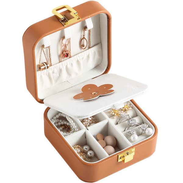 Candy colored jewelry storage box pu leather flip-top jewelry storage Kit