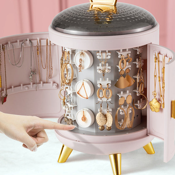 Jewelry box high end home luxury jewelry earrings display stand ear stud necklace large capacity rotating jewelry storage box