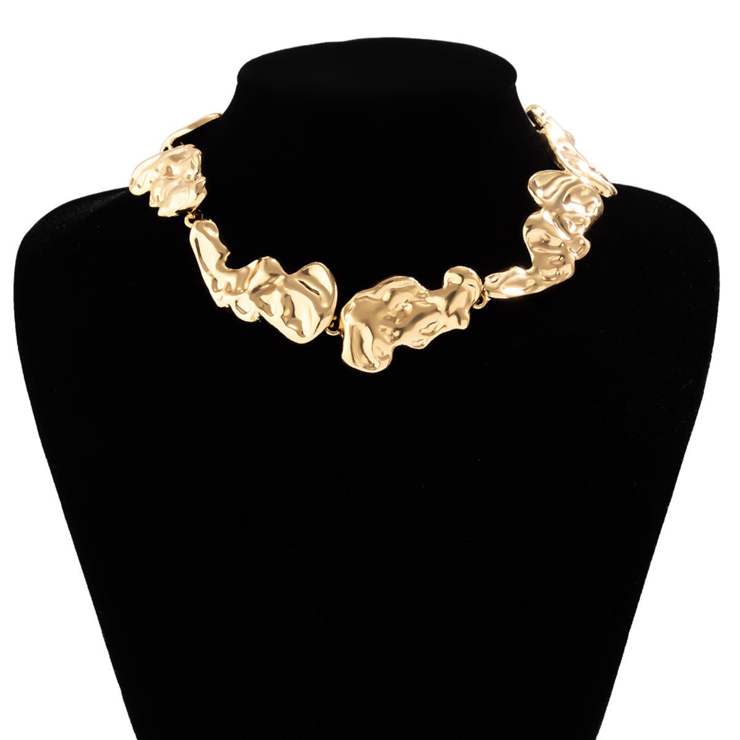 Golden Abstract Choker Necklace JLTN0837